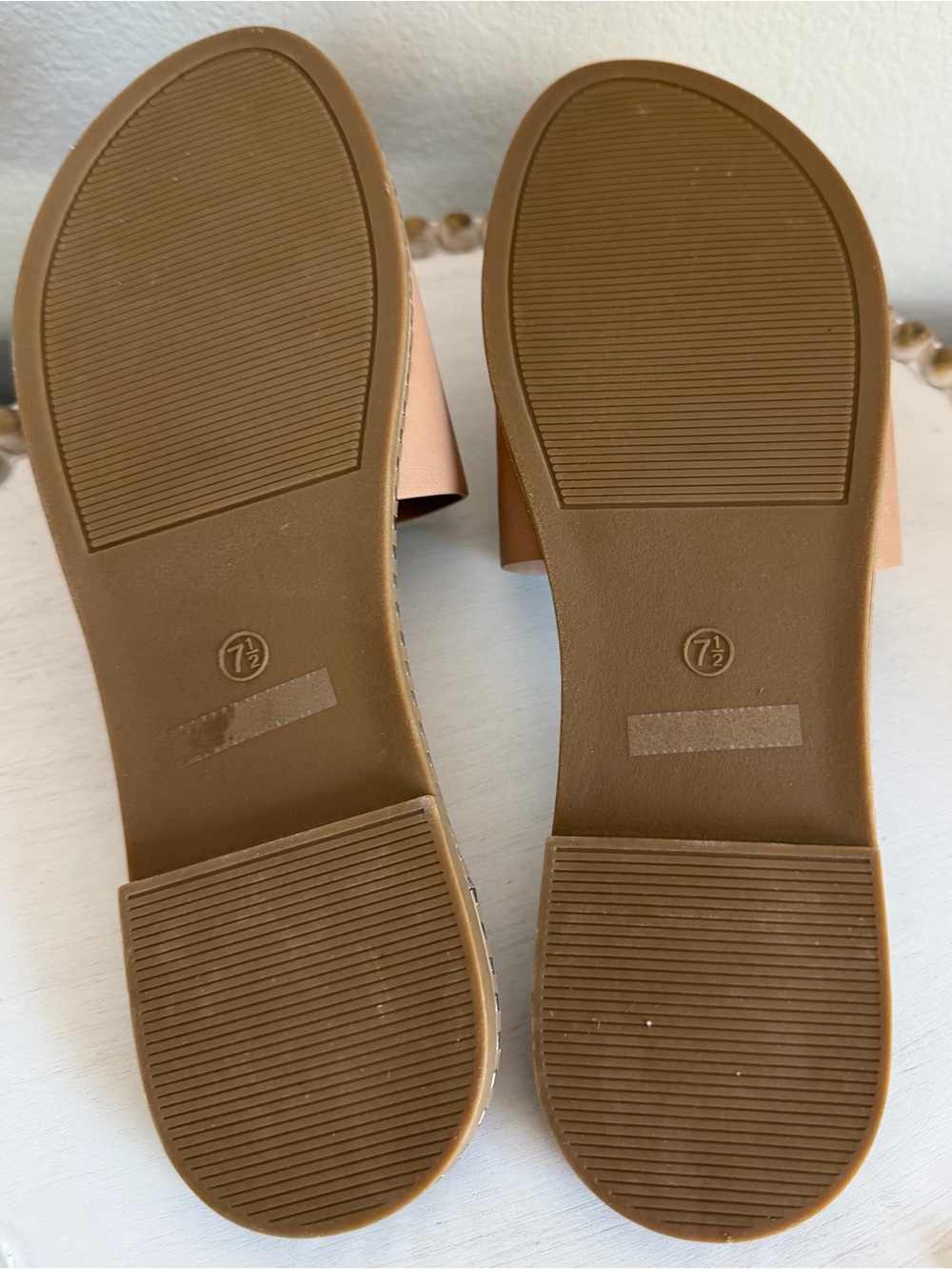 Bonnibel Tan Neutral Embellished Flat Slide Summer Casual Sandals 7.5 - Picture 7 of 9